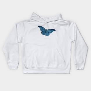 Gorgeous Vintage Bright Blue Butterfly Design Kids Hoodie